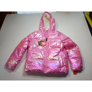 Ozark Trail Girls' Pink Holographic Puffer Jacket - LG